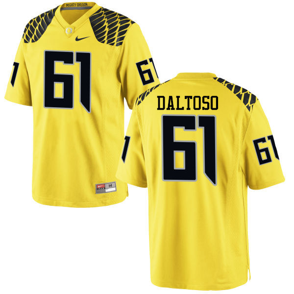 Men #61 Valentino Daltoso Oregon Ducks College Football Jerseys-Yellow